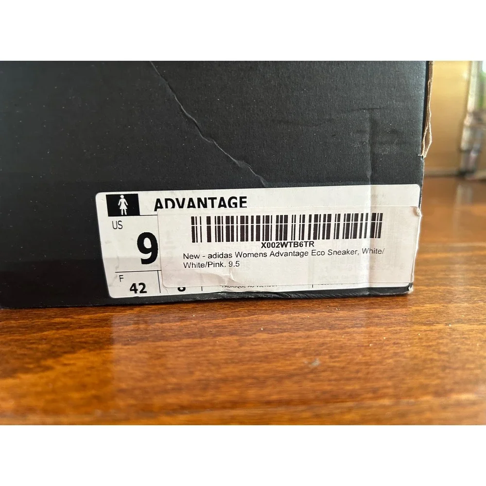 Adidas Advantage Eco Womens‎ Sneakers White Pink FY6032 Size 9.5 M NEW